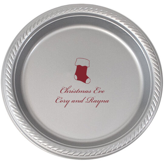 Personalized Christmas Stocking Plastic Plates